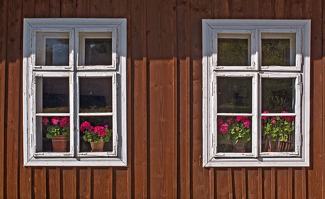 Wooden house window