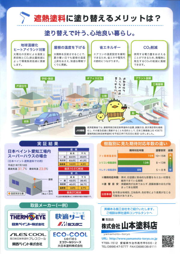 遮熱塗料の資料裏面