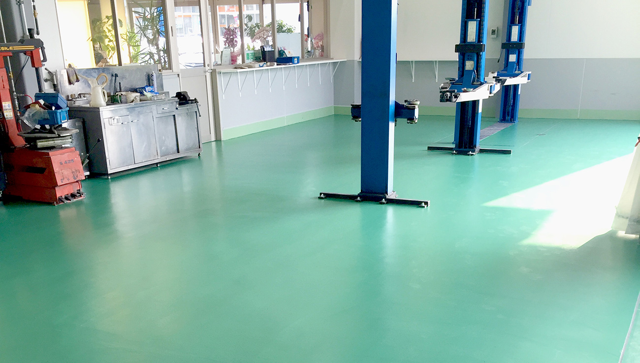 Beautifully painted factory floor